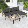 Set-da-Giardino-5-Pezzi-in-Rattan-con-2-Sedie-Laterali,-Sedia-Centrale-e-2-Sgabelli/Tavolini-da-Caffè-860-306V00GY