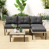 Set-da-Giardino-5-Pezzi-in-Rattan-con-2-Sedie-Laterali,-Sedia-Centrale-e-2-Sgabelli/Tavolini-da-Caffè-860-306V00GY