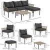 Set-da-Giardino-5-Pezzi-in-Rattan-con-2-Sedie-Laterali,-Sedia-Centrale-e-2-Sgabelli/Tavolini-da-Caffè-860-306V00GY