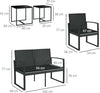 Set-da-Giardino-con-2-Sedie,-Divanetto-e-2-Tavolini-con-Cuscini-e-Piano-in-Vetro,-Nero-84G-319V00BK