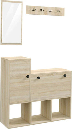 Set-da-Ingresso-con-Attaccapanni-a-Muro-4-Ganci,-Scarpiera-per-9-Scarpe,-Armadietto-e-Specchio-UJ4837-381V80NDUJ4