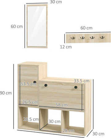Set-da-Ingresso-con-Attaccapanni-a-Muro-4-Ganci,-Scarpiera-per-9-Scarpe,-Armadietto-e-Specchio-UJ4837-381V80NDUJ4