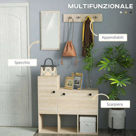 Set-da-Ingresso-con-Attaccapanni-a-Muro-4-Ganci,-Scarpiera-per-9-Scarpe,-Armadietto-e-Specchio-UJ4837-381V80NDUJ4