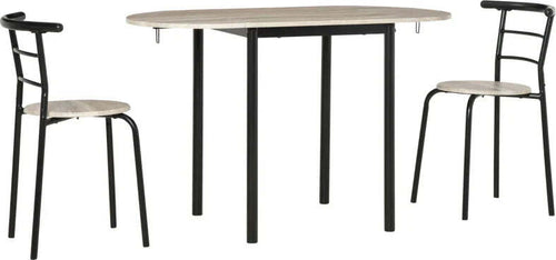 Set-da-Pranzo-3-Pezzi-con-2-Sedie-e-1-Tavolo-da-Pranzo-Ovale-in-MDF-e-Acciaio-per-Spazi-Limitati-UH7835-644UH7