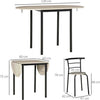 Set-da-Pranzo-3-Pezzi-con-2-Sedie-e-1-Tavolo-da-Pranzo-Ovale-in-MDF-e-Acciaio-per-Spazi-Limitati-UH7835-644UH7