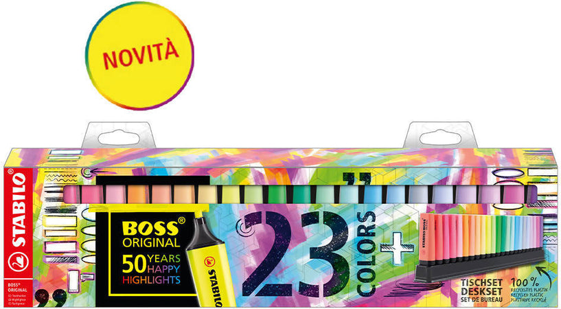 Set Da Scrivania Da 23 Evidenziatore Stabilo Original Highlighter - Stabilo Boss Original Desk Set Of 23 Assorted Colours