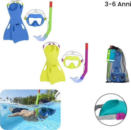 Set Da Snorkeling Bambini Flapper Maschera Boccaglio Pinne 3-6 Anni 2 Col 25039 Sport e tempo libero/Attività ricreative all'aperto/Sport acquatici/Immersione e Snorkeling/Maschere Trade Shop italia - Napoli, Commerciovirtuoso.it