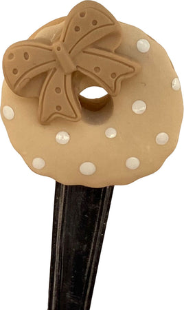 Set di 2 cucchiaini in argilla polimerica donuts e fiocco beige chiaro scuro Casa e cucina/Stoviglie/Posate/Cucchiai e cucchiaini/Cucchiai speciali/Cucchiaini da caffè Led Mall Home - Napoli, Commerciovirtuoso.it