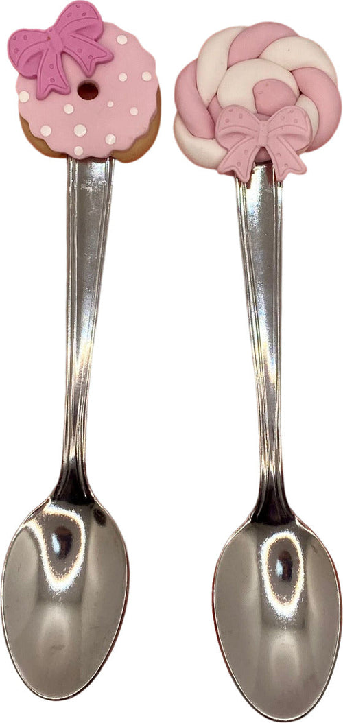 Set di 2 cucchiaini in argilla polimerica donuts e marshmallow bianco e rosa Casa e cucina/Stoviglie/Posate/Cucchiai e cucchiaini/Cucchiai speciali/Cucchiaini da caffè Led Mall Home - Napoli, Commerciovirtuoso.it