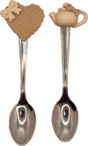 Set di 2 cucchiaini in argilla polimerica teiera e fiocco beige Casa e cucina/Stoviglie/Posate/Cucchiai e cucchiaini/Cucchiai speciali/Cucchiaini da caffè Led Mall Home - Napoli, Commerciovirtuoso.it