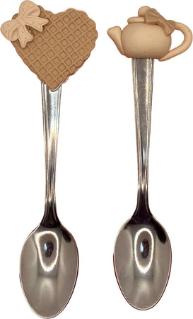 Set di 2 cucchiaini in argilla polimerica teiera e fiocco beige Casa e cucina/Stoviglie/Posate/Cucchiai e cucchiaini/Cucchiai speciali/Cucchiaini da caffè Led Mall Home - Napoli, Commerciovirtuoso.it