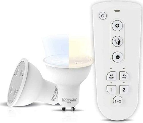 Set di 2 lampadine a LED (GU10) 1 telecomando illuminazione regolabile dimmerabile Smart Home 2700 - 6500K