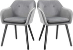 Set-di-2-Sedie-per-Sala-da-Pranzo-con-Braccioli-Imbottite-e-in-Velluto,-54x56x74cm,-Grigio-HY7835-140GYHY7
