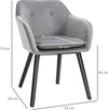 Set-di-2-Sedie-per-Sala-da-Pranzo-con-Braccioli-Imbottite-e-in-Velluto,-54x56x74cm,-Grigio-HY7835-140GYHY7