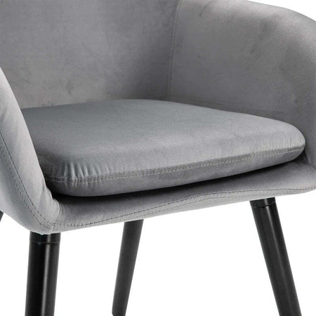 Set-di-2-Sedie-per-Sala-da-Pranzo-con-Braccioli-Imbottite-e-in-Velluto,-54x56x74cm,-Grigio-HY7835-140GYHY7