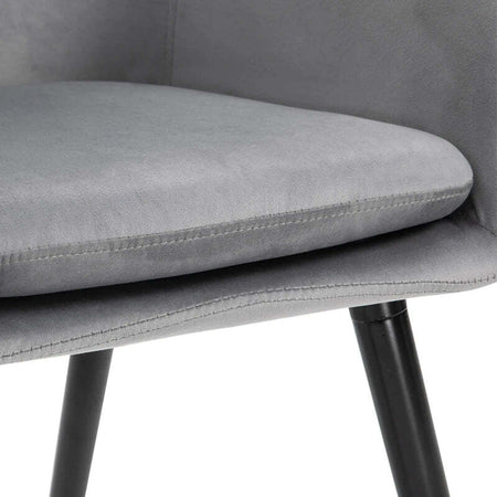 Set-di-2-Sedie-per-Sala-da-Pranzo-con-Braccioli-Imbottite-e-in-Velluto,-54x56x74cm,-Grigio-HY7835-140GYHY7