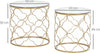 Set-di-2-Tavolini-da-Salotto-Impilabili-Art-Deco-in-Metallo-con-Piano-in-Vetro,-Oro-TG6833-675TG6