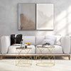 Set-di-2-Tavolini-da-Salotto-Impilabili-Art-Deco-in-Metallo-con-Piano-in-Vetro,-Oro-TG6833-675TG6