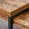Set-di-2-Tavolini-da-Salotto-Impilabili-e-Salvaspazio-in-Stile-Industriale,-Legno-MDF-e-Metallo,-Marrone-e-Nero-CF9839-082CF9
