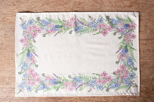 Set di 2 tovagliette americane colazione coppia tovagliette 35 X 50 CM in misto lino stampa floreale fiori  morbide resistenti eleganti made in italy FIORI DI CAMPO