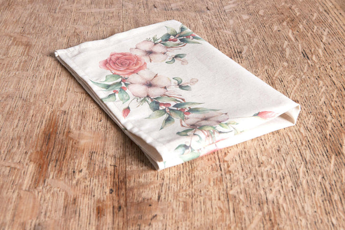 Set di 2 tovagliette americane colazione coppia tovagliette 35 X 50 CM in misto lino stampa floreale fiori  morbide resistenti eleganti made in italy FIOR DI COTONE