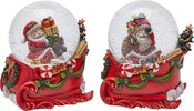 Set di 2 Trenini di Babbo Natale sfera di vetro innevata decorazione natalizia rosso-verde Casa e cucina/Decorazioni per interni/Addobbi e decorazioni per ricorrenze/Decorazioni natalizie/Neve artificiale MagiediNatale.it - Altamura, Commerciovirtuoso.it