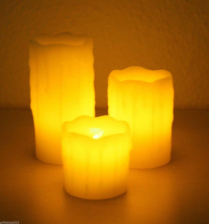 SET DI 3 CANDELE IN CERA PROFUMATE ALLA VANIGLIA CON ILLUMINAZIONE A LED Illuminazione/Illuminazione per interni/Illuminazione speciale/Candele LED Trade Shop italia - Napoli, Commerciovirtuoso.it