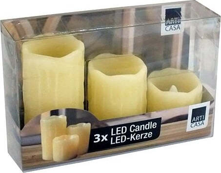 SET DI 3 CANDELE IN CERA PROFUMATE ALLA VANIGLIA CON ILLUMINAZIONE A LED Illuminazione/Illuminazione per interni/Illuminazione speciale/Candele LED Trade Shop italia - Napoli, Commerciovirtuoso.it