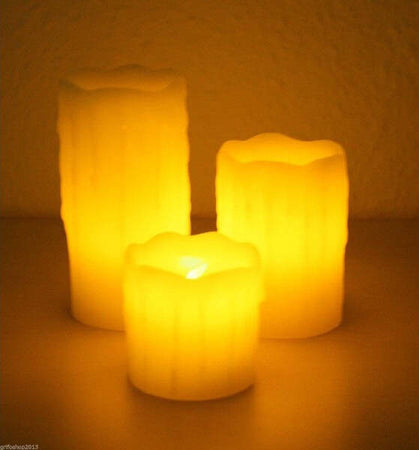 Set Di 3 Candele In Cera Profumate Alla Vaniglia Con Illuminazione A Led Illuminazione/Illuminazione per interni/Illuminazione speciale/Candele LED Trade Shop italia - Napoli, Commerciovirtuoso.it