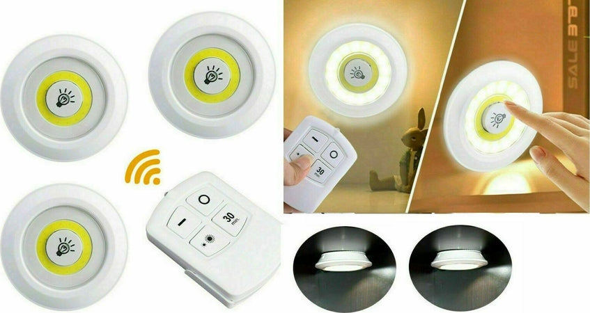 SET di 3 FARETTI LED LIGHT CON TELECOMANDO REMOTE CONTROL PER SOFFITTO ARMADIO Illuminazione/Illuminazione per interni/Luci da incasso Zencoccostore - Formia, Commerciovirtuoso.it