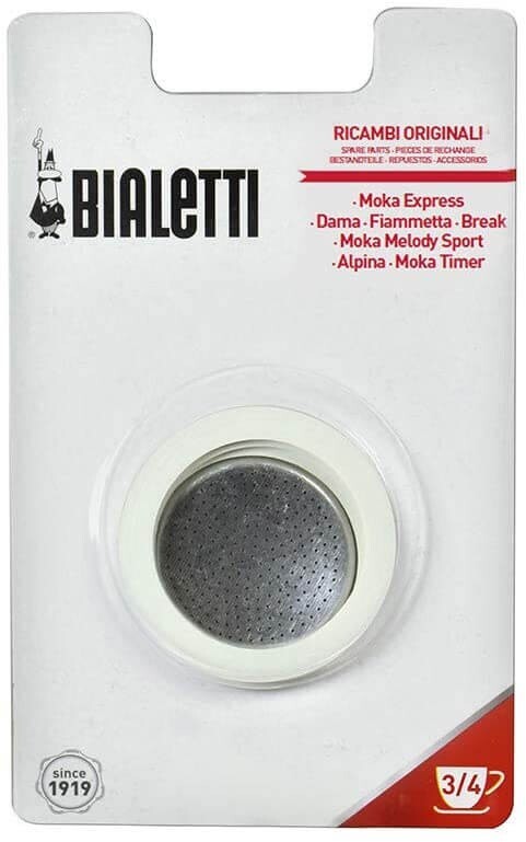Set di 3 Guarnizioni e 1 Portafiltro a 3 Tazze Moka Bialetti