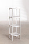 Mobiletto multiuso con ripiani scaffale moderno in legno Bianco