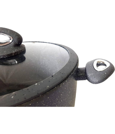 Set Di 3 Pentole Casseruole Batteria In Pietra Lavica Antiaderente Antigraffio