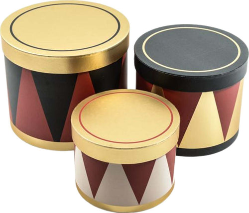 Set di 3 scatole tonde in carta, color oro, verde e rosso, per confezioni regalo Casa e cucina/Hobby creativi/Articoli per confezioni regalo/Scatole da regalo MagiediNatale.it - Altamura, Commerciovirtuoso.it