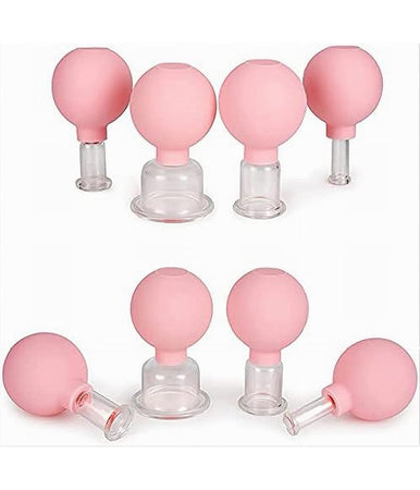Set Di 4 Coppette Per Massaggio Facciale Sfera In Silicone Massaggiatore Schiena