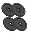 Set Di 4 Dischi Per Pesi Manubri Da 5 Kg In Ghisa Bilanciere F 30mm Colore Nero