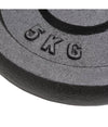 Set Di 4 Dischi Per Pesi Manubri Da 5 Kg In Ghisa Bilanciere F 30mm Colore Nero