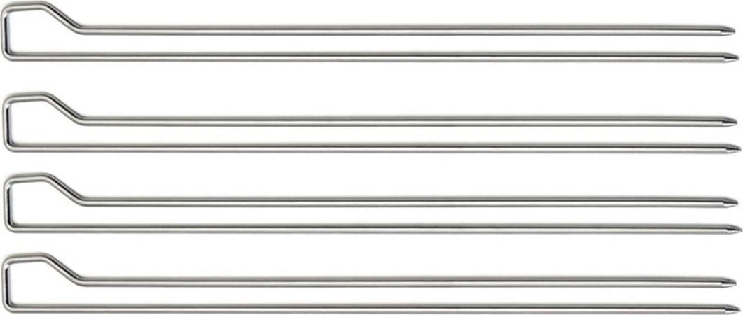 Set di 4 spiedi spiedini spiedo barbecue bbq griglia acciaio inox 29 cm arrosto fornello accessori