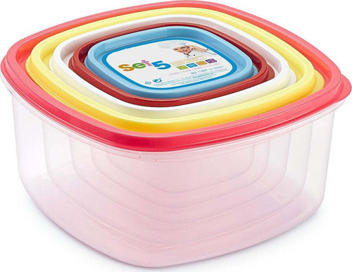Set Di 5 Contenitori Ermetici Per Alimenti Con Coperchio Quadrati Varie Misure Casa, arredamento e bricolage > Cucina > Barattoli e Contenitori Trade Shop italia - Napoli, Commerciovirtuoso.it
