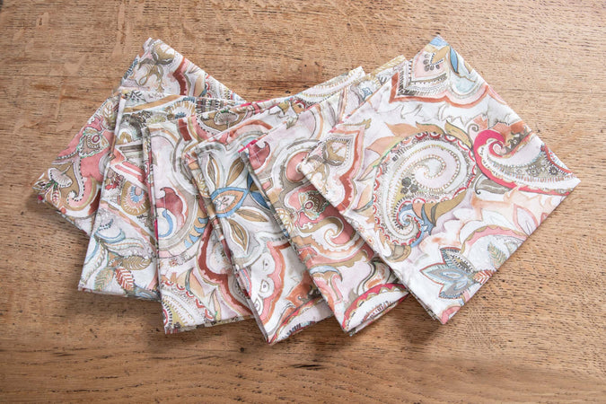 Set Di 6 Tovaglioli Da Tavola In Stoffa 45 X 45 Cm 100% Cotone Stampa Digitale Dai Colori Vivi Ed Intensi Lavabili In Lavatrice Made In Italy Paisley Bordeaux Casa e cucina/Tessili per la casa/Tessili da cucina/Tovaglioli Novilunio - Sesto San Giovanni, Commerciovirtuoso.it
