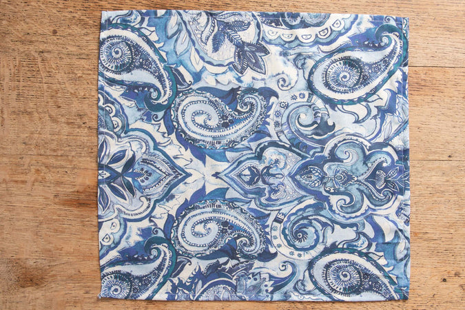 Set Di 6 Tovaglioli Da Tavola In Stoffa 45 X 45 Cm 100% Cotone Stampa Digitale Dai Colori Vivi Ed Intensi Lavabili In Lavatrice Made In Italy Paisley Blu Casa e cucina/Tessili per la casa/Tessili da cucina/Tovaglioli Novilunio - Sesto San Giovanni, Commerciovirtuoso.it