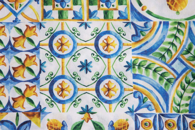 Set Di 6 Tovaglioli Da Tavola In Stoffa 45 X 45 Cm 100% Cotone Stampa Digitale Dai Colori Vivi Ed Intensi Lavabili In Lavatrice Made In Italy Maioliche Siciliane Casa e cucina/Tessili per la casa/Tessili da cucina/Tovaglioli Novilunio - Sesto San Giovanni, Commerciovirtuoso.it