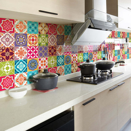 Set di 60 adesivi murali Mosaico cementine, 15 × 15 cm 1102 Ambiance Casa e cucina/Decorazioni per interni/Accessori decorativi/Sticker decorativi/Adesivi e murali da parete/Adesivi da parete Scontolo.net - Potenza, Commerciovirtuoso.it