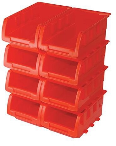 Set di 8 cassette impilabili, misure 165 x 105 x 75 mm silverline per utensili