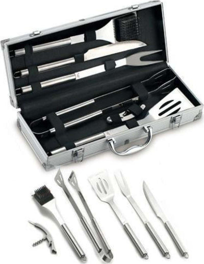 Set di accessori per barbecue Ompagrill kit per BBQ e brace con valigetta Giardino e giardinaggio/Barbecue e picnic/Utensili per barbecue/Set di attrezzi La Zappa - Altamura, Commerciovirtuoso.it