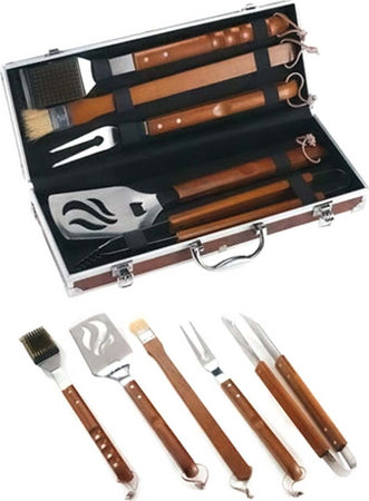 Set di accessori per barbecue Ompagrill kit per BBQ e brace con valigetta Giardino e giardinaggio/Barbecue e picnic/Utensili per barbecue/Set di attrezzi La Zappa - Altamura, Commerciovirtuoso.it