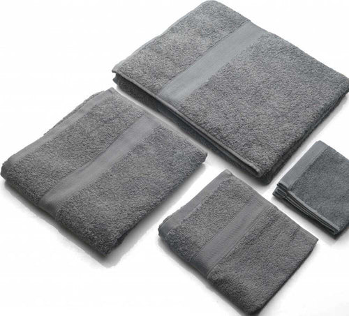 Set-di-Asciugamani-per-il-bagno-in-cotone-di-colore-grigio
