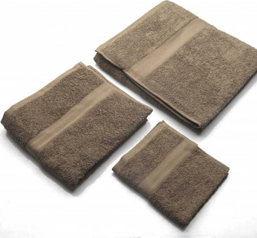 Set-di-Asciugamani-per-il-bagno-in-cotone-di-colore-marrone