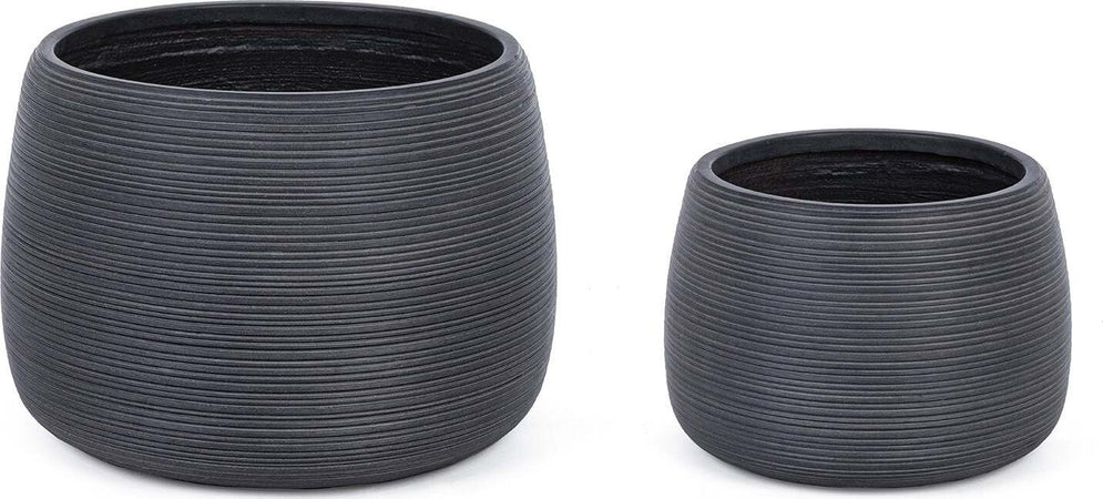 Set Di Balconiere Vasi Da Giardino Balcone Esterno per Piante Antracite Stripes Giardino e giardinaggio/Attrezzi da giardino e attrezzature per l'irrigazione/Vasi e accessori per piante/Balconiere Decor Space - Altamura, Commerciovirtuoso.it