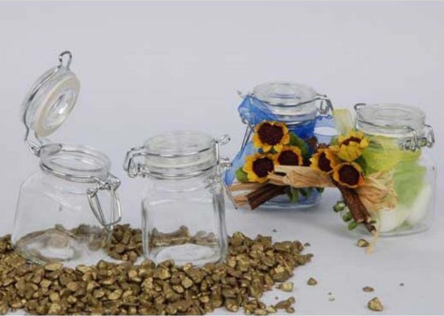 12 BARATTOLI PER BOMBONIERA IN VETRO PORTA CONFETTI CON CHIUSURA ERMETICA Casa e cucina/Hobby creativi/Materiali per hobby creativi/Forniture per feste/Bomboniere Trade Shop italia - Napoli, Commerciovirtuoso.it